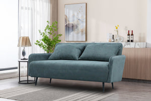 English Elm Lawson 61" Gray Fabric Convertible Loveseat Sleeper with Pillows - Space-Saving Chic Sofa Bed for Apartments B061P264644