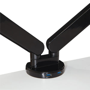 OSP Home Furnishings Double Monitor Arm Dual Setup with Gas Spring Articulation and Integrated Cable Management Black A2MAD1730-BK