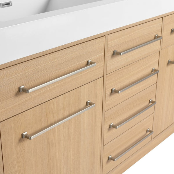 English Elm 60" Freestanding Bathroom Vanity With Double Sink, Soft-Close Doors & Drawers In Original Oak Finish P1 W1972P315232-GIGA