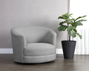 Sunpan GRIMALDI Swivel Armchair - Modern Comfort in Liv Dove Fabric, Sustainable Design for Everyday Elegance 108555