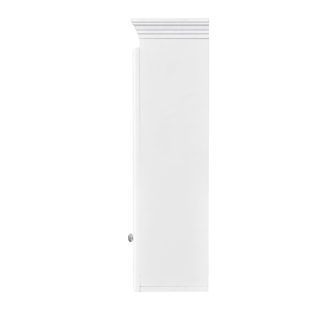 English Elm Wall Mounted Medicine Cabinet 36" White Retro Wall Cabinet with 2 Doors, Adjustable Shelves & Solid Wood Frame, Space-Saving Storage N710P264313K