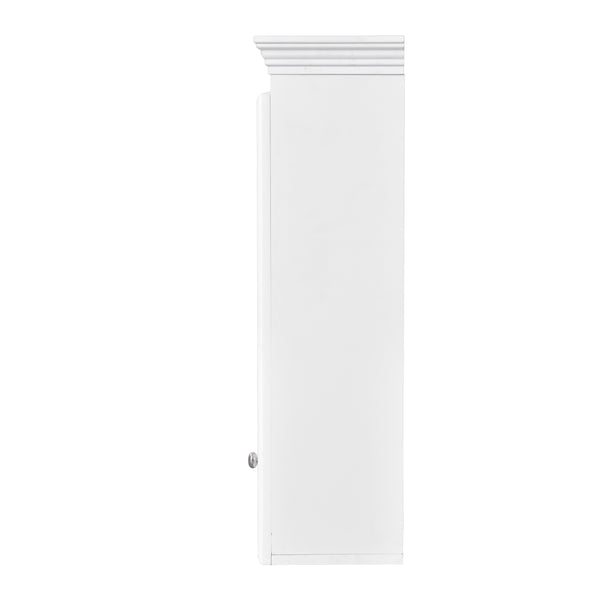 English Elm Wall Mounted Medicine Cabinet 36" White Retro Wall Cabinet with 2 Doors, Adjustable Shelves & Solid Wood Frame, Space-Saving Storage N710P264313K