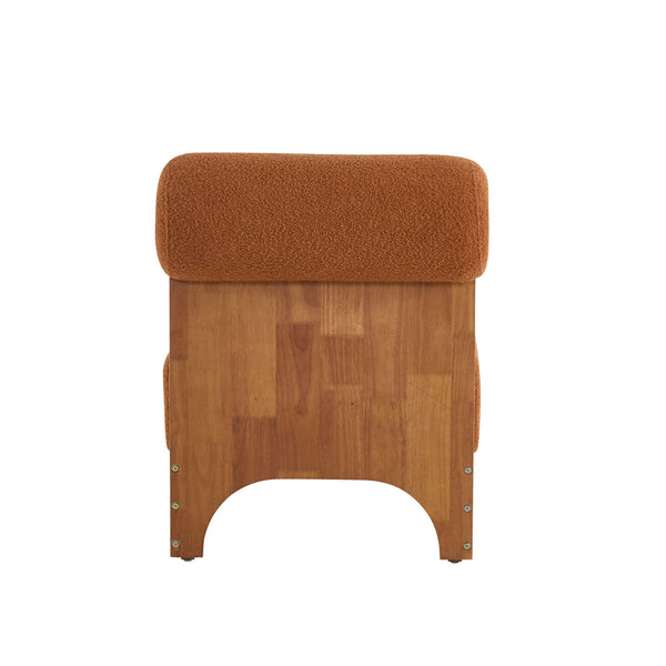 English Elm Christopher Knight Home® - [Set of 2] Boucle Lounge Chair with Rolled Backrest, Solid Wood Frame, Plush Durable Upholstery for Modern Spaces Natural,Orange N767P256409D_2
