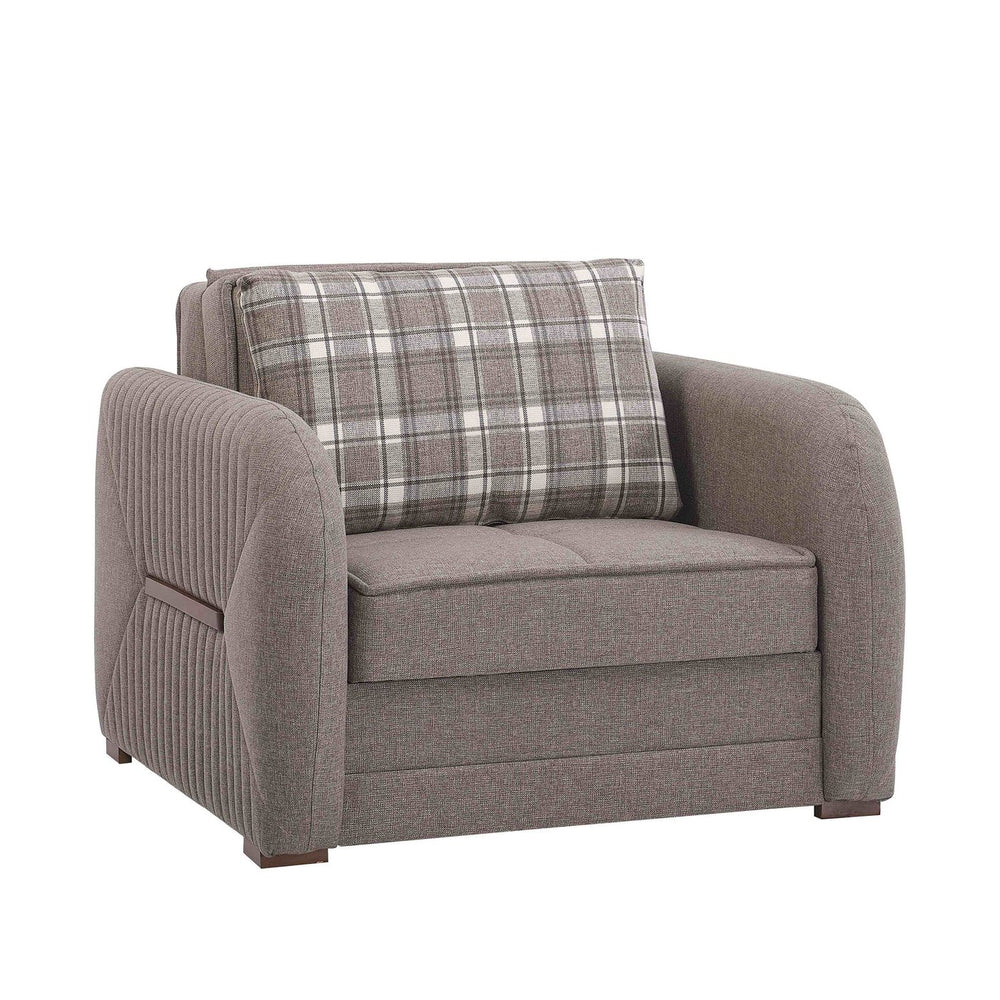 English Elm PrimeNest Flyte Collection Upholstered Convertible Armchair with Hidden Storage, Chenille Comfort Fold-Out Sleeper Gray B030P286243