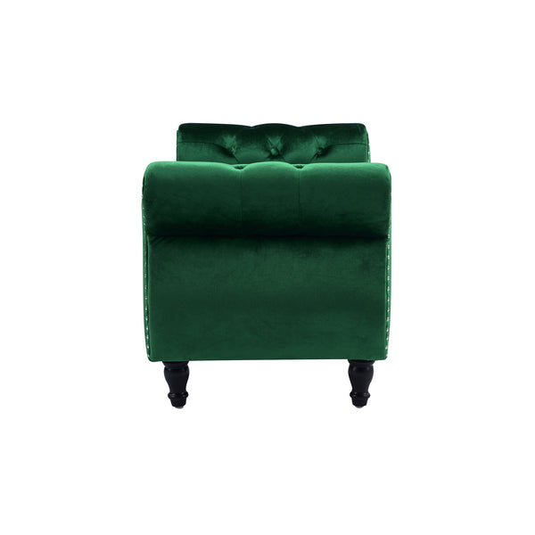 English Elm Christopher Knight Home® - Velvet Luxe Storage Ottoman Bench with Nailhead Trim and Plush Cushion — Durable, Spacious Seating Emerald N769P186110E