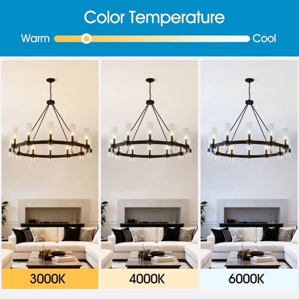 English Elm 43.3''matte Black Wagon Wheel Chandelier 12 Seeded Glass Shades Farmhouse Great Room W5008P392741