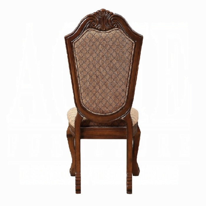 English Elm Chateau Upholstered De Ville Side Chair Set of 2 – Cherry Wood Trim, Padded Fabric Seats, Elegant Arched Back B2726P282913