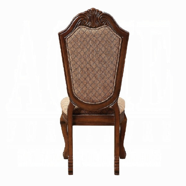 English Elm Chateau Upholstered De Ville Side Chair Set of 2 – Cherry Wood Trim, Padded Fabric Seats, Elegant Arched Back B2726P282913