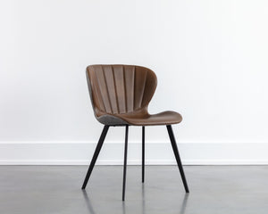 Sunpan ARABELLA Dining Chair - Stylish Bravo Cognac & November Grey, Compact Design for Modern Spaces 109537