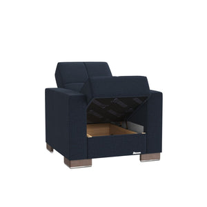 English Elm Primenest Nimbusflow Convertible Armchair With Storage - Dark Blue Chenille, Stylish & Space-Saving B030P286183-GIGA
