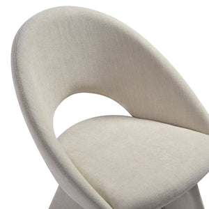 English Elm Angelina Curved Back Upholstered Dining Chairs Set of 2 Cream Modern Armless B2736P464808