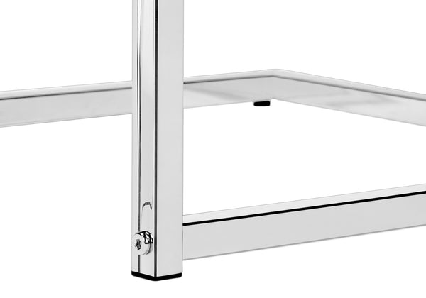 English Elm Accent C-Shaped Table - Modern Grey Laminate & Chrome Metal Design For Snacks, Laptops & More! B2710P219378