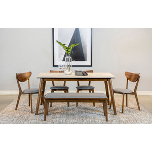 English Elm Tiburon White Faux Marble Dining Table with Spacious 63" Top, Durable HPL Surface & Timeless Style B062P331050