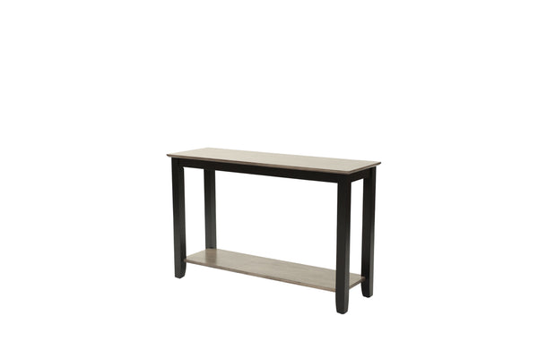 English Elm Modern Walnut Veneer Console Table with Open Shelf, Solid Rubberwood Legs, Sleek Living Room Accent Piece Black,Black+ Gray,Gray 20 L x 5 W x 51 H B011P396180