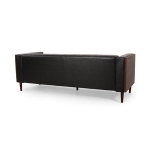 English Elm 3-seater Diamond Tufted Contemporary Sofa Deep Seated Living Room Couch with Pillows Black 70630.00AMDNT_70630.00BMDNT