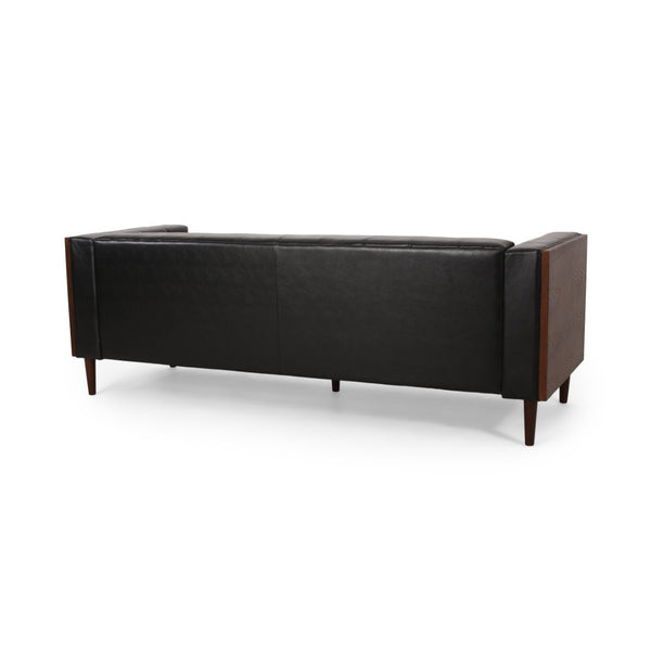 English Elm 3-seater Diamond Tufted Contemporary Sofa Deep Seated Living Room Couch with Pillows Black 70630.00AMDNT_70630.00BMDNT