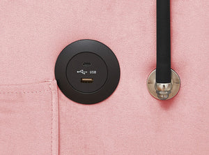 English Elm 3-in-1 Sofa Bed with USB & Cup Holders, Velvet Convertible Sleeper Chair with 3 Angles for Small Spaces Pink W1359P336108