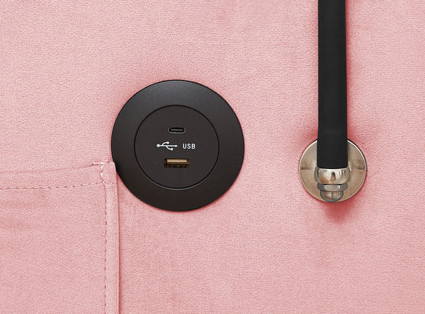 English Elm 3-in-1 Sofa Bed with USB & Cup Holders, Velvet Convertible Sleeper Chair with 3 Angles for Small Spaces Pink W1359P336108