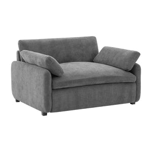 English Elm 50*43" Oversized Chenille Armchair Deep Lounge Seat Modern Minimalist Living Room Chair Gray N723S5042R
