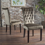 Christopher Knight Home® Venetian Grey Velvet Dining Chair - Elegant Tufted Design