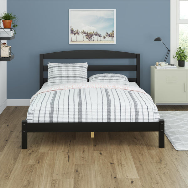 English Elm Leighton Solid Wood Platform Bed with Arched Headboard, Pine Slats & Low-Profile Design for Supportive Comfort B2733P395068