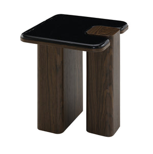 English Elm Dana Natural Marble End Table with 36mm Natural Marble Top & Dark Walnut Veneer, Stylish 40lb Limit B2726P404900