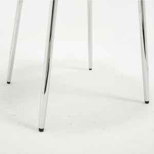 English Elm Modern Upholstered Dining Chair with Hollow Back, 21.6" Wide Velvet Seat and Silver Metal Legs, Set of 2 Black W1249P386229