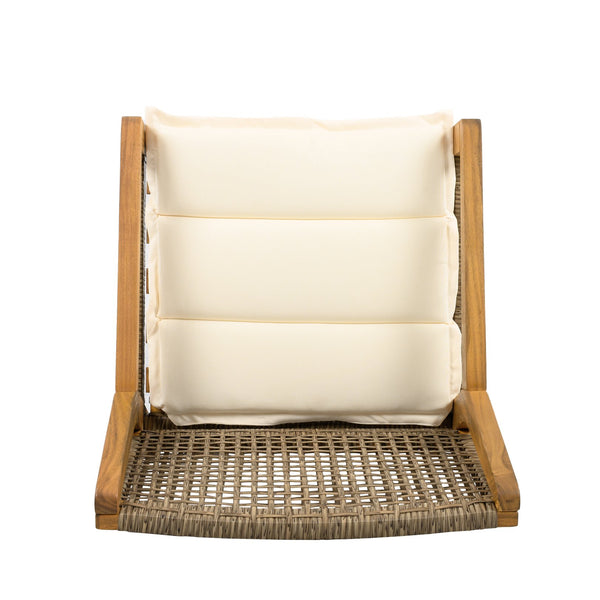 English Elm Christopher Knight Home® - OUTDOOR dining chair with acacia wood & woven wicker, 400 lb capacity, plush cushion, weatherproof design Brown,Teak N770P272397G