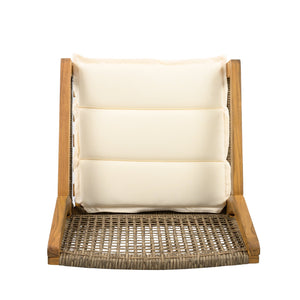 English Elm Christopher Knight Home® - Outdoor Dining Set – Stylish Acacia Wood Table & Wicker Chairs With Cream Cushions For Cozy Gatherings N770P272397G004_63119.00