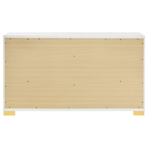 English Elm Medici Contemporary 6-Drawer Dresser With Chic Bar Pulls For Modern Storage Solutions In White B062P353274