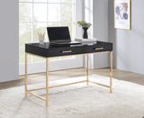 OSP Home Furnishings Alios Black Desk Black/Gold