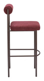 Livorno Barstool - Set of 2 Red & Bronze 109814 Zuo Modern