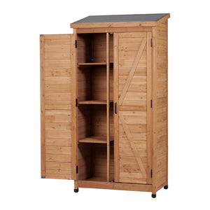 English Elm Outdoor Cedar Storage Cabinet Farmhouse Vertical Shed for Backyard Patio Garden Tools W2640P291256