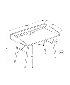 English Elm Computer Desk For Home Office - Modern Grey Laminate With Black Metal Frame & Smart Storage Solutions B2710P219827