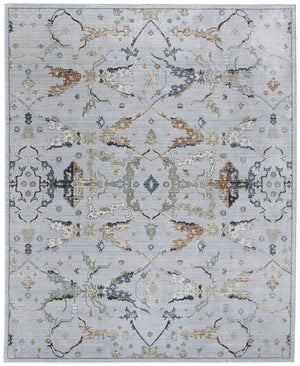 Feizy Rugs Melrose Luxurious Turkish Area Rug - Durable, Stain-resistant Floral Design For Elegant Home Decor Blue,Green,Ivory Polypropylene,Polyester,Viscose Mel39p4fblumltg01