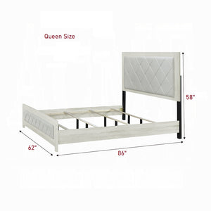 English Elm Modern Twin-Over-Full Bunk Bed with Angled Ladder, Solid Hardwood Frame and Patented Lock Joint Beige 87 L x 12 W x 6 H B2741S00703