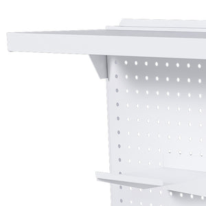English Elm Clamp-on Steel Pegboard Desk Organizer with Monitor Arm Shelf and Movable Panel W2700P346783