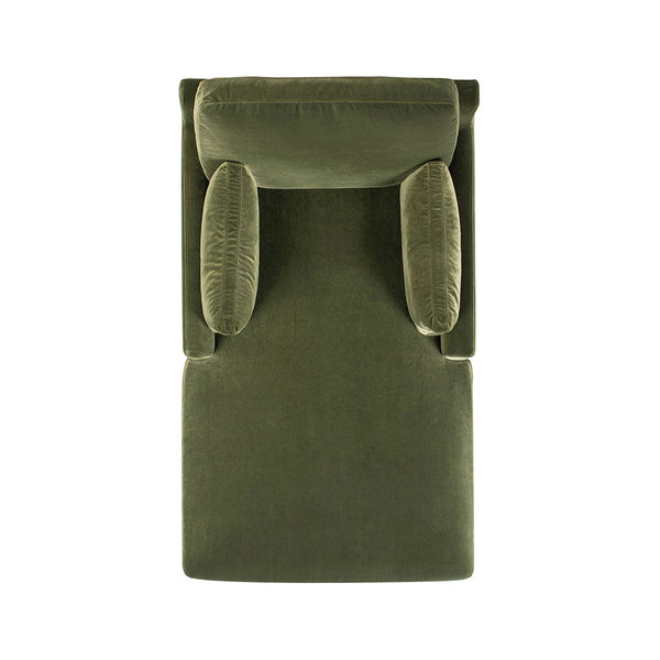 English Elm Jennifer Taylor Home - Pasadena Modern Farmhouse Chaise Lounge Chair In Olive Green – Eco-Friendly Velvet Comfort & Style B2719P265597