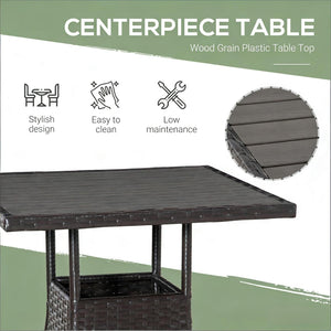 English Elm Stylish Pe Rattan 3 Piece Outdoor Bistro Set with Reclining Chairs and Faux Wood Table T3971P446123