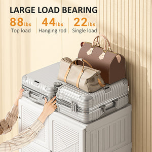 English Elm Homcom Portable Wardrobe Closet With 8 Cubes & Hanging Rod - Lightweight, Easy Setup & Dust-Resistant! W2225P173981