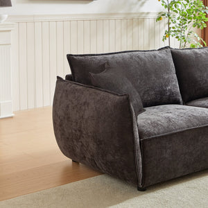 English Elm 3-Seater Modern Combo Sofa Set - Stylish Linen Fabric, Durable Wooden Frame, 5 Pillows Included! W1193S00115