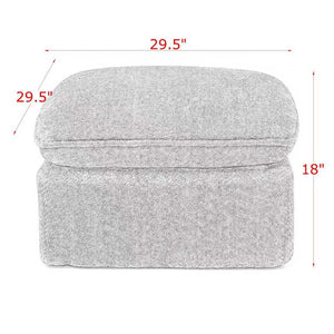English Elm 107'' Boucle Modular Sectional Sofa Deep Cloud Cushions Reversible Chaise Living Room Grey W1413S00164