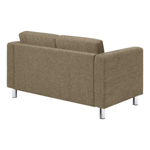 OSP Home Furnishings Pacific Club Armchair with Chrome Legs and Performance Fabric for Modern Living Rooms Loveseat Taupe PAC52-S125