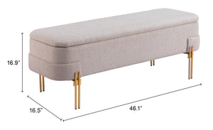 Lebreton Storage Bench Oatmeal Beige 110082 Zuo Modern