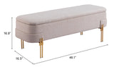 Lebreton Storage Bench Oatmeal Beige 110082 Zuo Modern