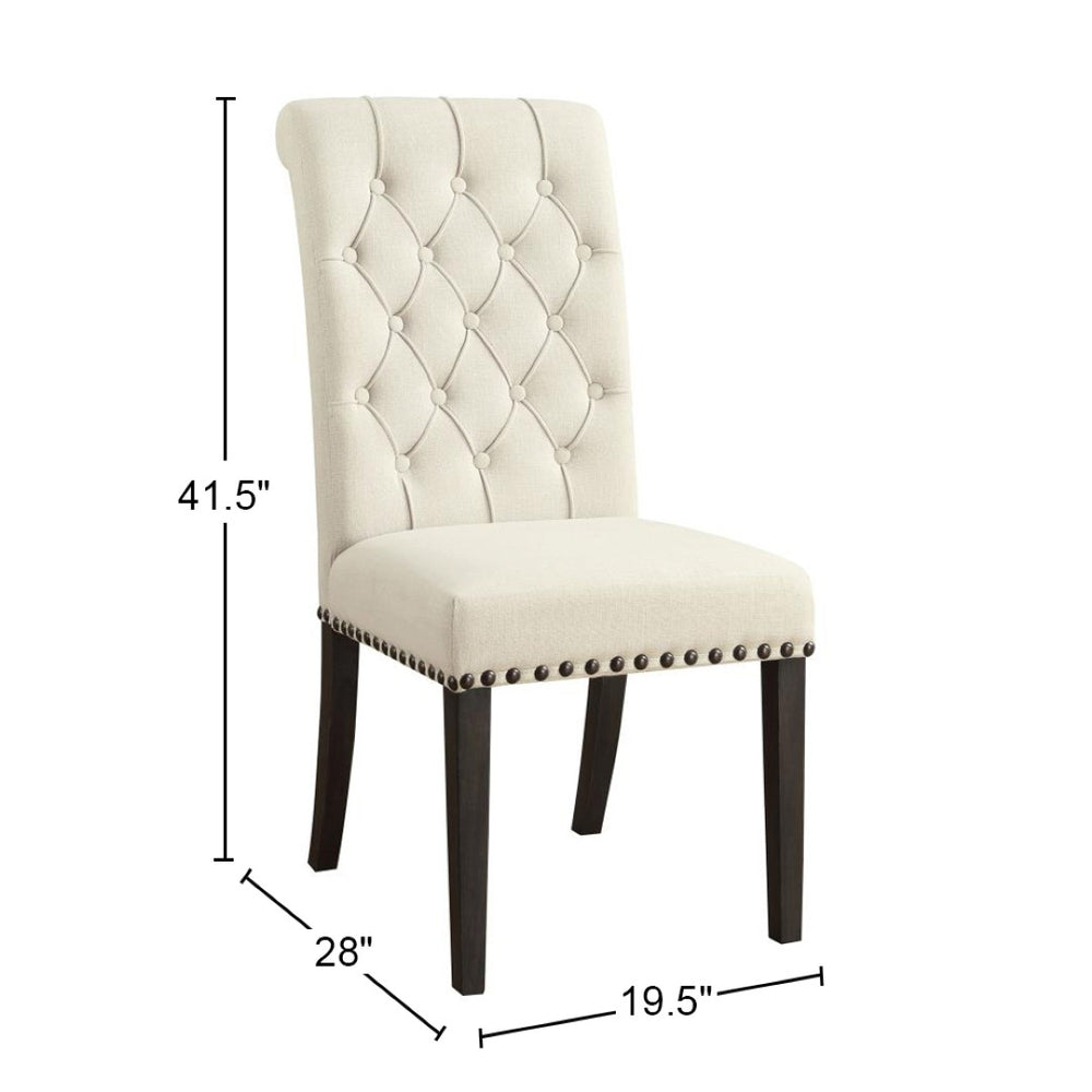 English Elm Set Of 2 Elegant Upholstered Dining Chairs In Beige & Smokey Black – Comfort Meets Style! B016P369245-GIGA