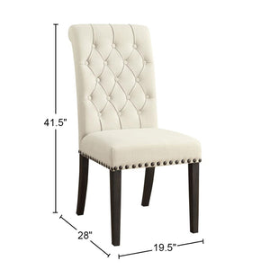 English Elm Set Of 2 Elegant Upholstered Dining Chairs In Beige & Smokey Black – Comfort Meets Style! B016P369245-GIGA