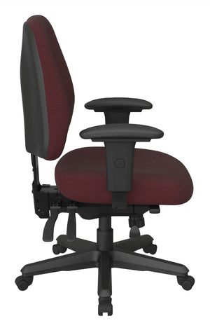 OSP Home Furnishings Ergonomics Chair Adjustable Lumbar Support Office Seat with Padded Cushion and Greenguard Certified Wine 43808-298