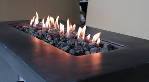 English Elm 24'' Concrete Propane/Natural Gas Outdoor Fire Pit Table with 50,000 BTU, Stainless Steel Burner, Weather-Resistant Charcoal B120P247489