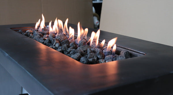 English Elm 24'' Concrete Propane/Natural Gas Outdoor Fire Pit Table with 50,000 BTU, Stainless Steel Burner, Weather-Resistant Charcoal B120P247489